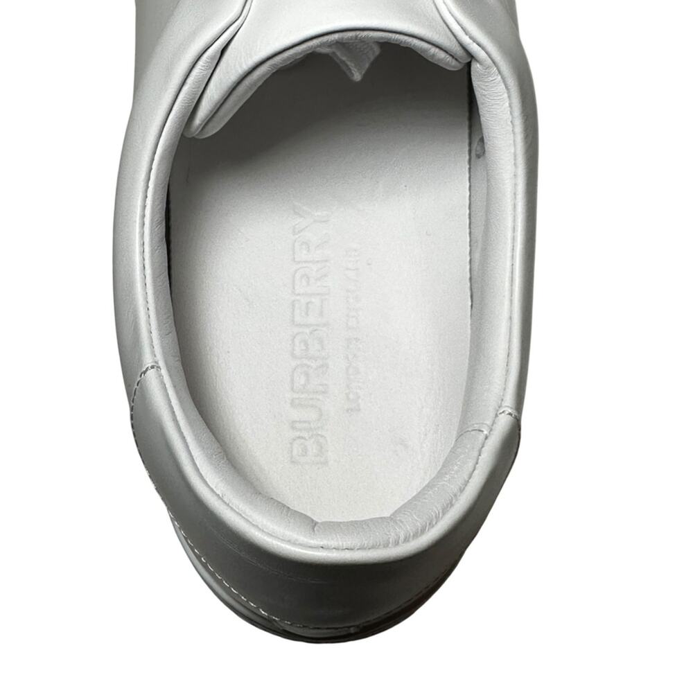 Burberry Men's White Leather Logo Low Top Designer Sneakers Shoes Size 41.5 - Picture 6 of 10
